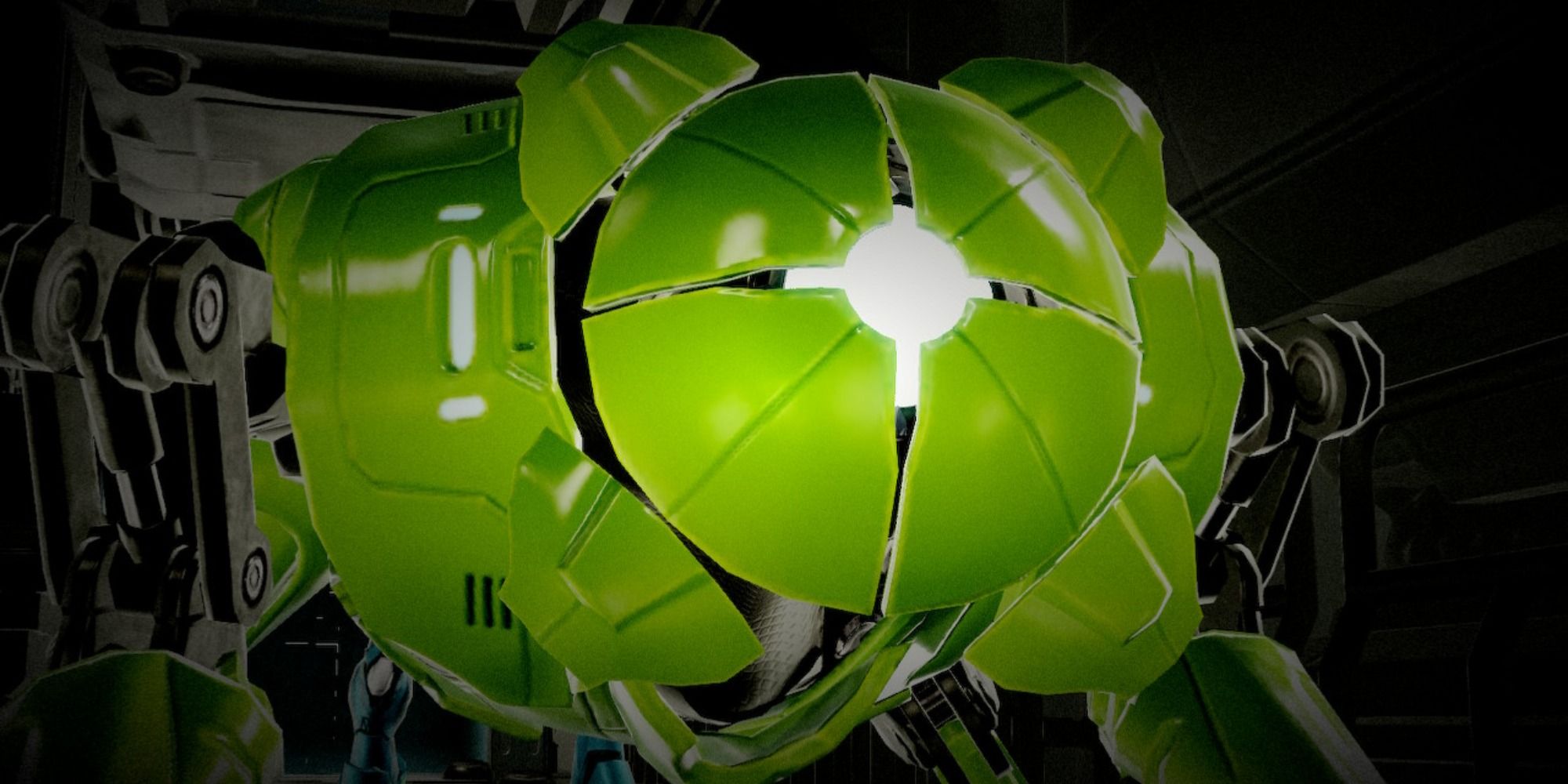 A Green EMMI in Metroid Dread