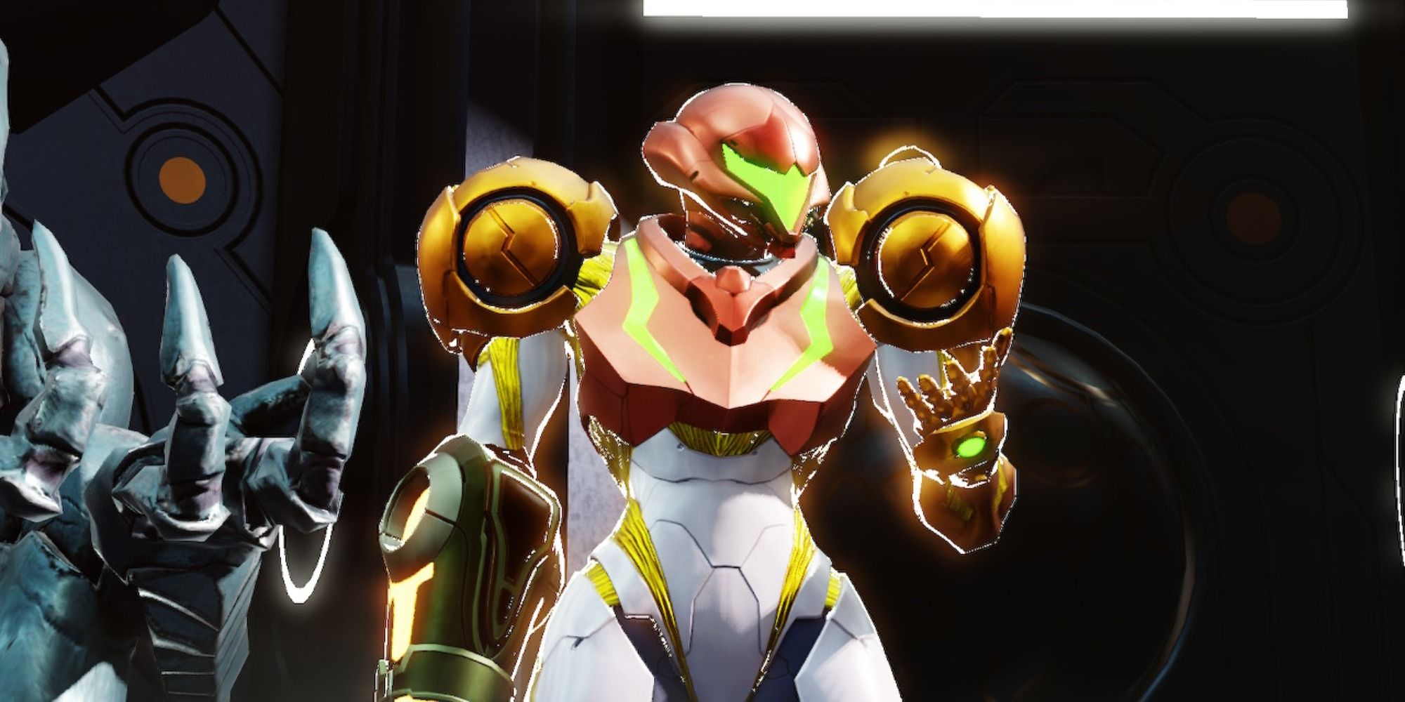Samus in her Varia Suit in Metroid Dread