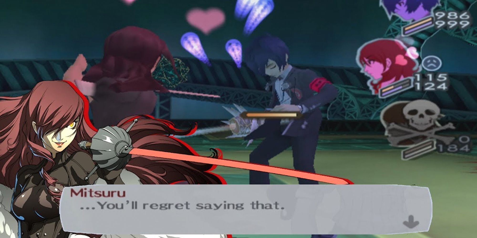 Persona Mitsuru attacking an enemy.