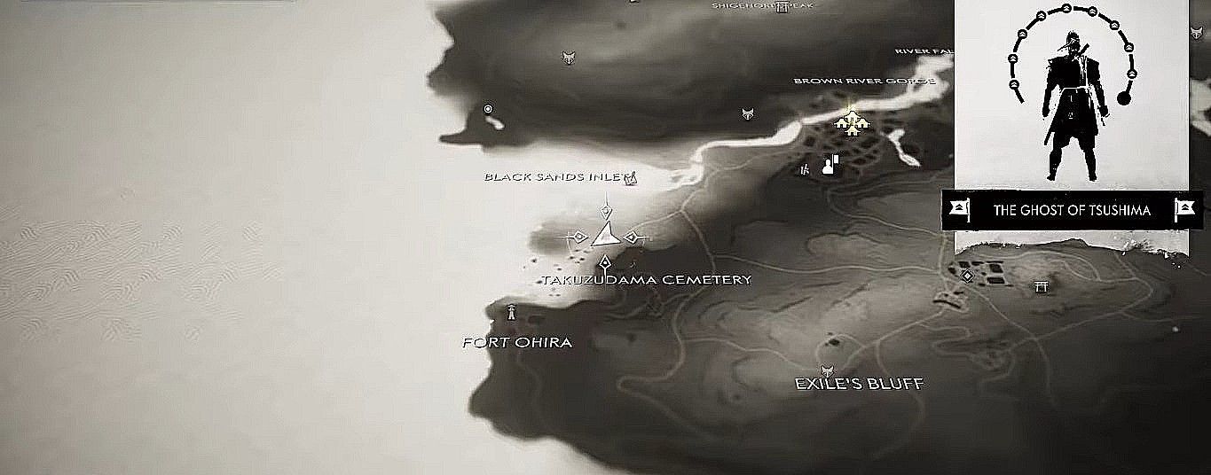 Map of Mongol artifact at Noth West of Tsutsu Prefecture