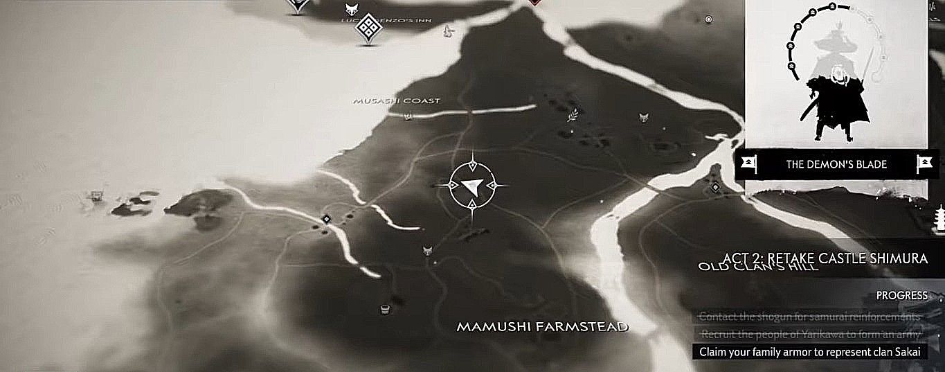 Map of Mongol artifact in Otsuna Prefecture