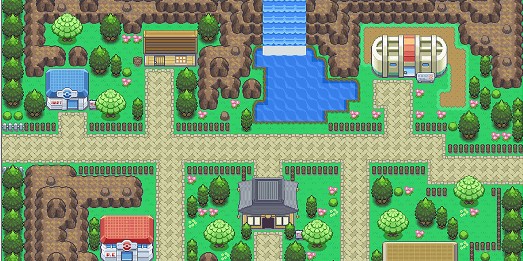 A Bird's Eye View Of A Pokemon Town