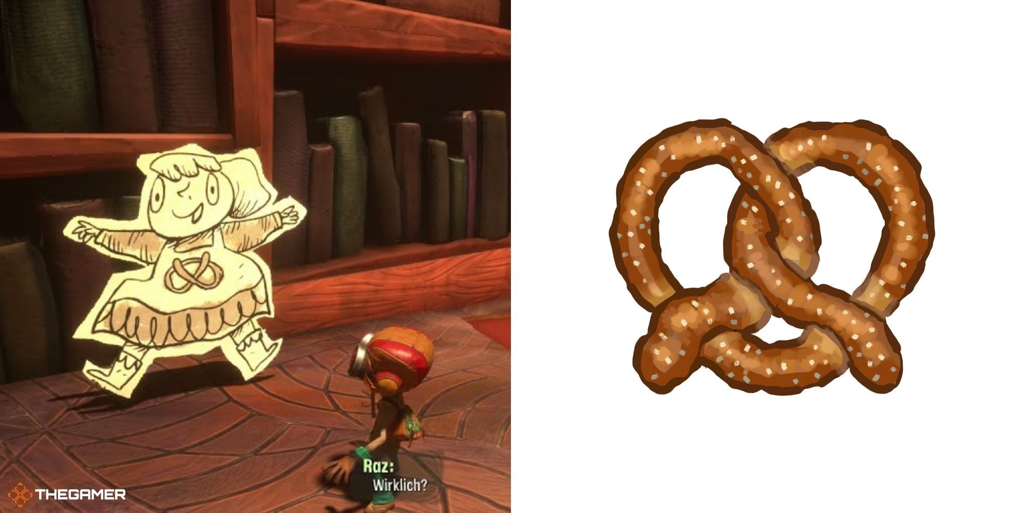 Psychonauts 2 - Gerda on left, Raz as a Prezel on right