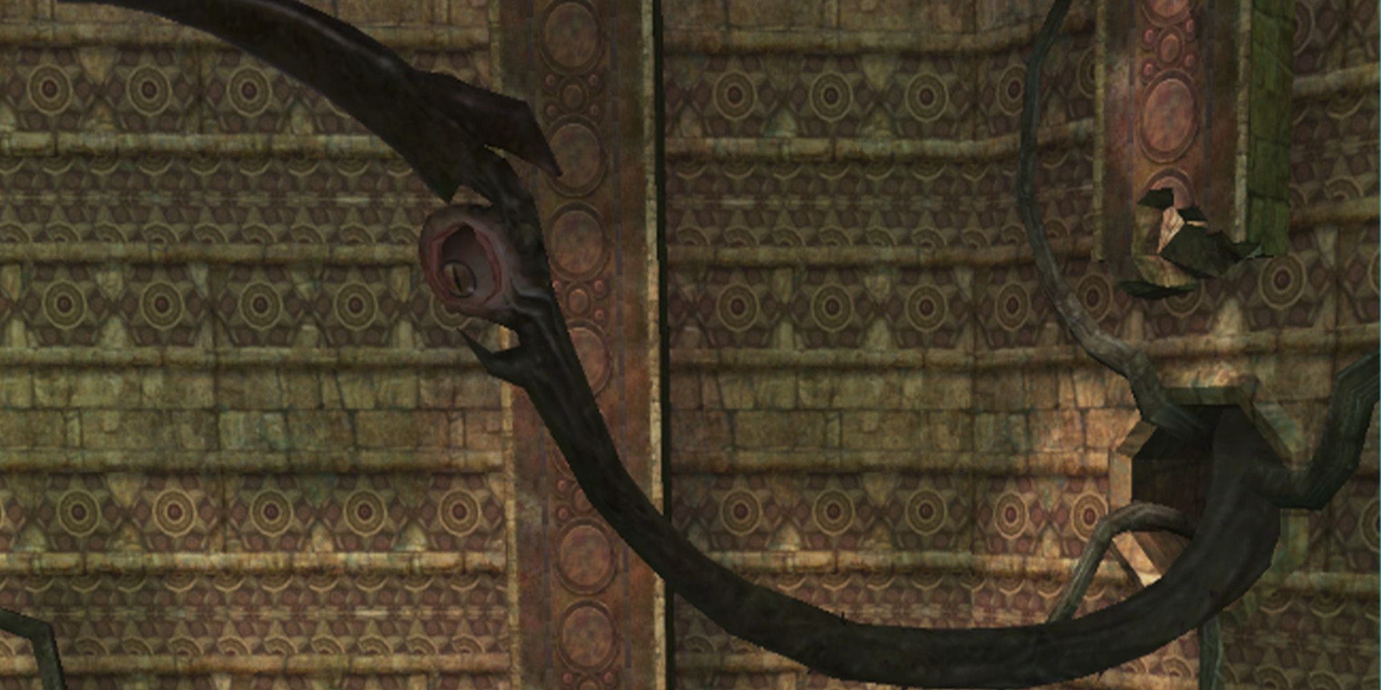 Reaper Vine from Metroid Prime coming out of a temple wall