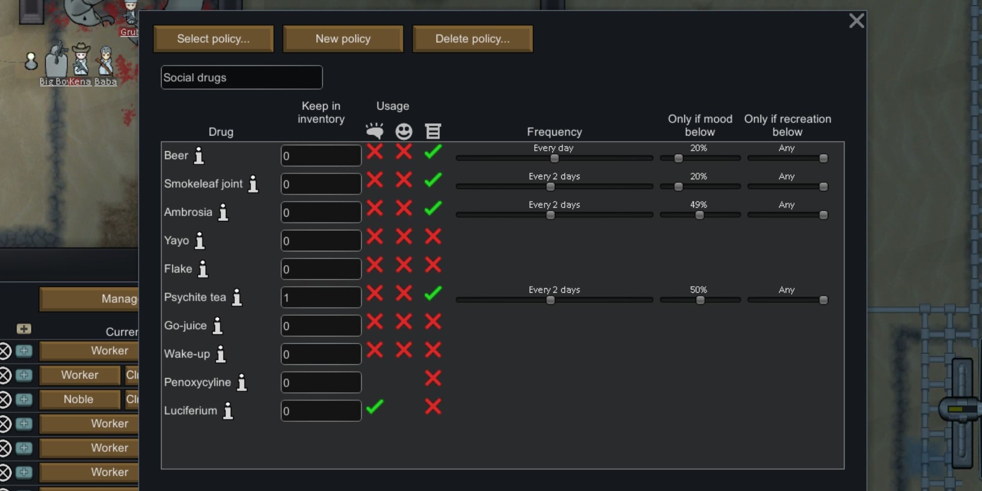 RimWorld Drug Scheduler