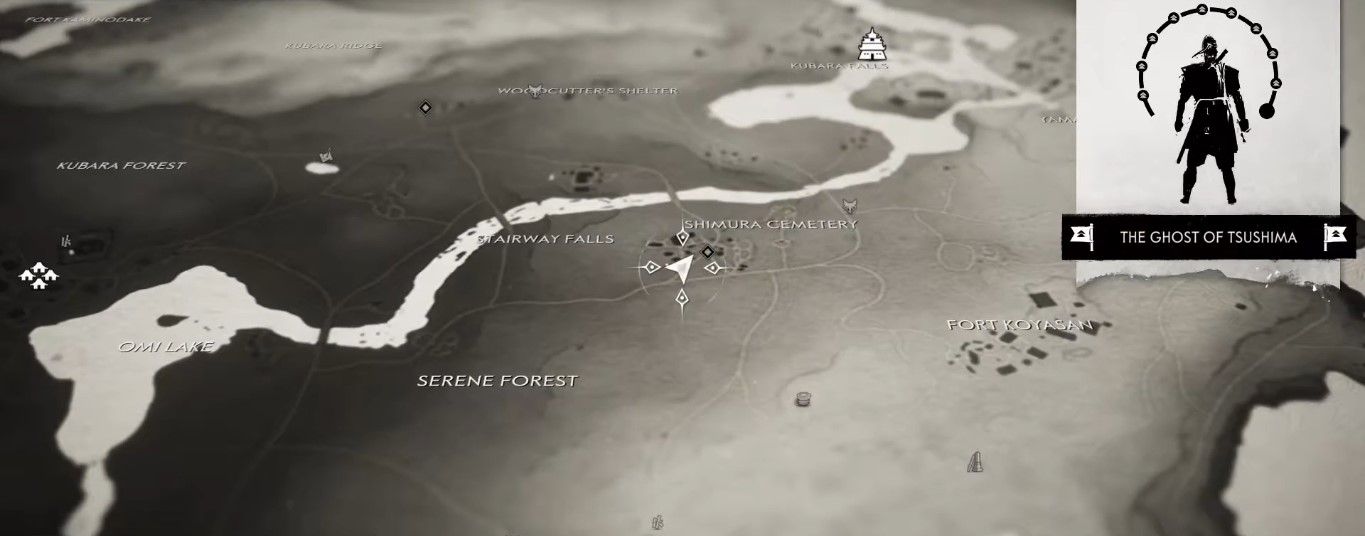 Map of Mongol Artifact near Riverside Farm