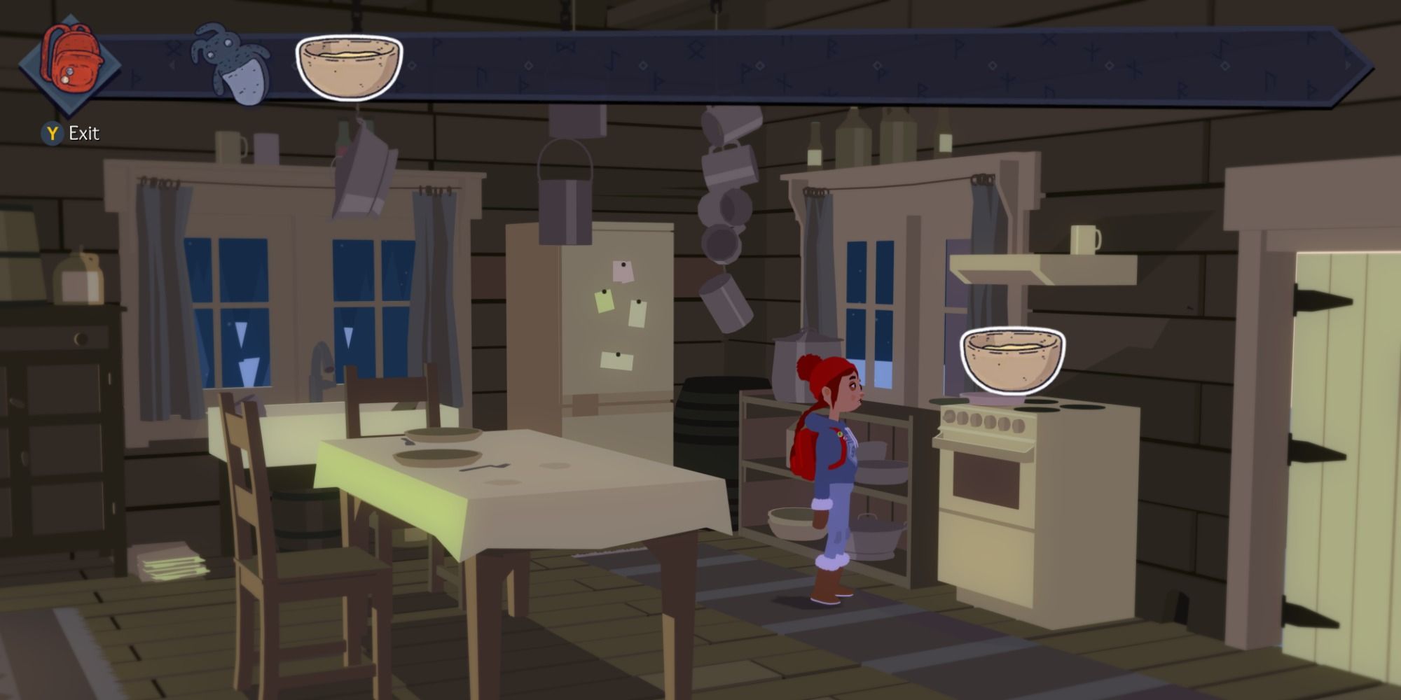 Tove cooking eggs on the stove in Roki