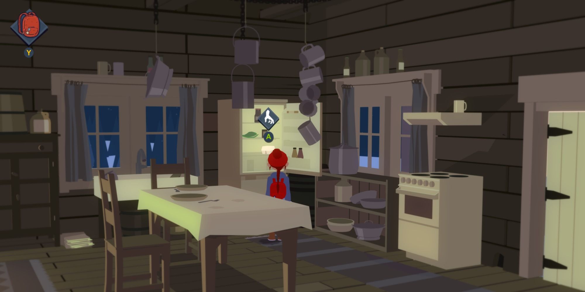 Tove grabbing a carton of eggs from the fridge in Roki
