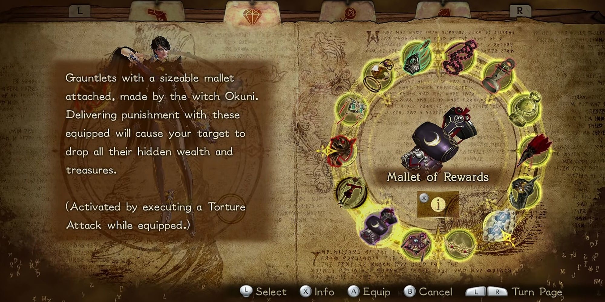 Mallet of Rewards accessory in Bayonetta 2