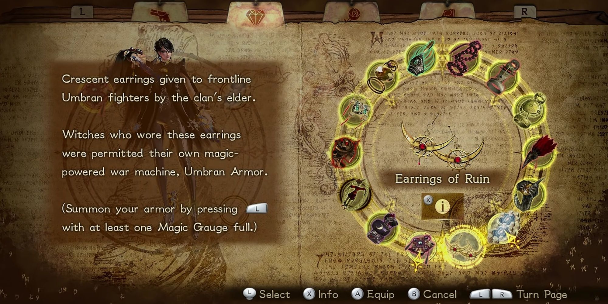 Earrings of Ruin accessory Bayonetta 2