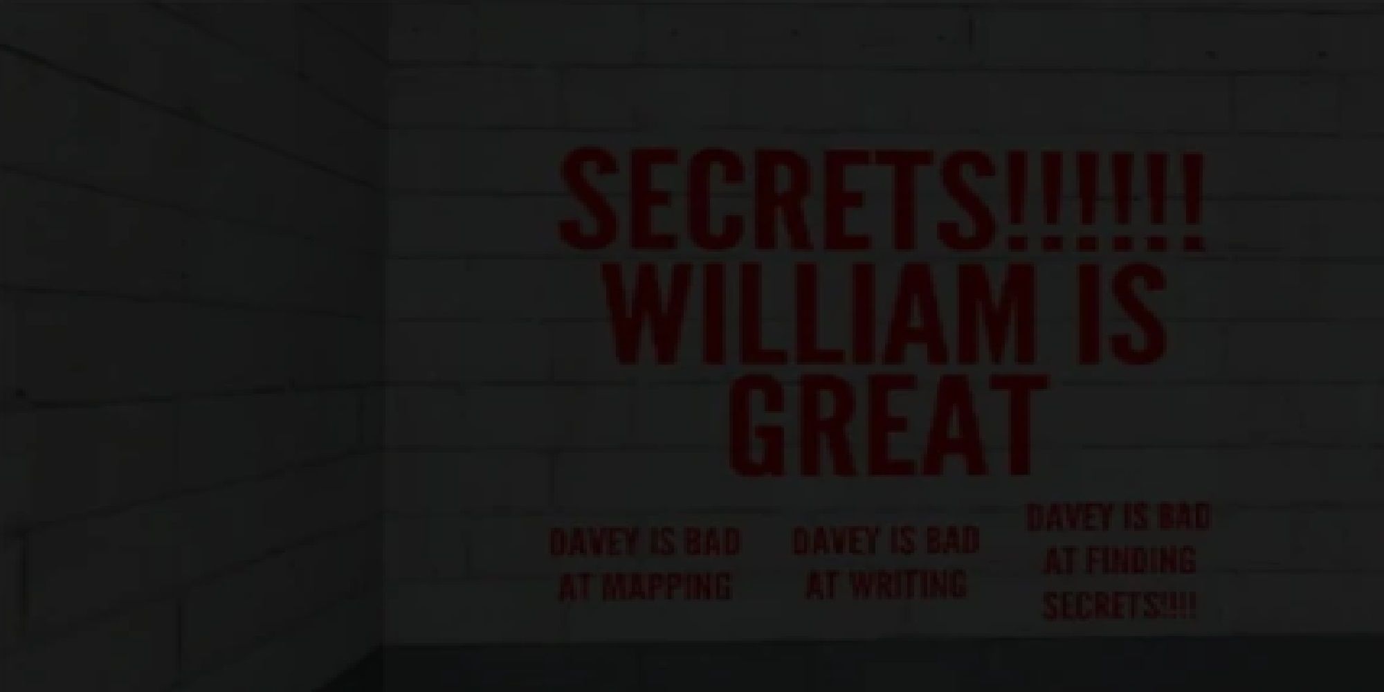 Secrets William Is Great Text In The Stanley Parable