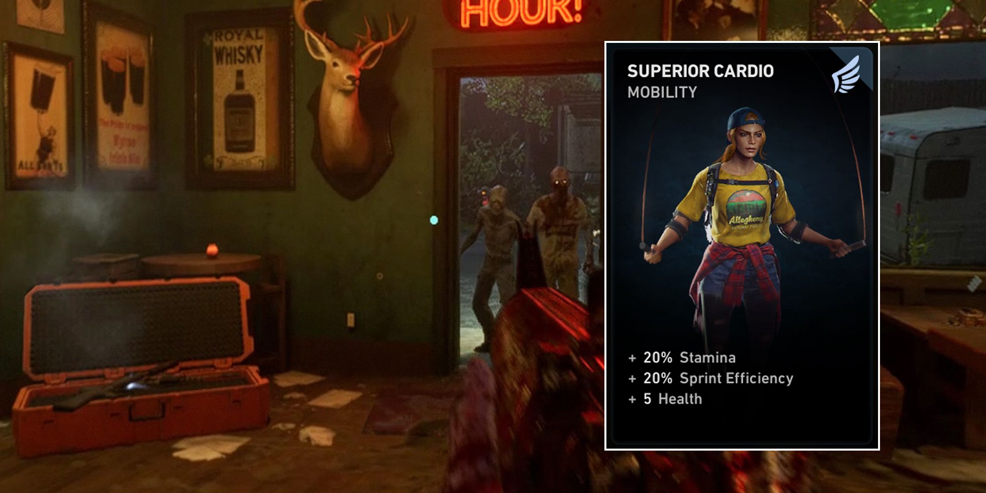 Back 4 Blood. Super Cardio card on screen.