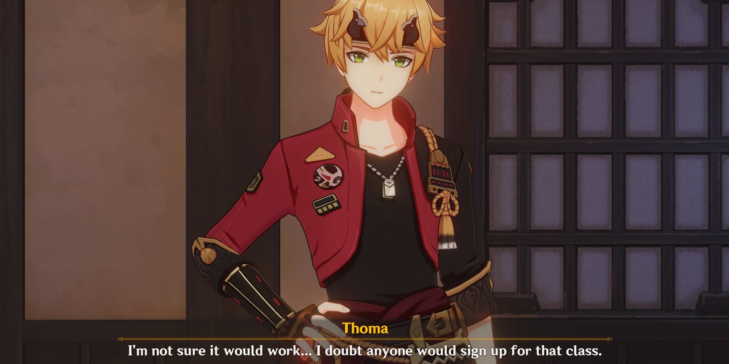 Thoma worrying about his housekeeping class.