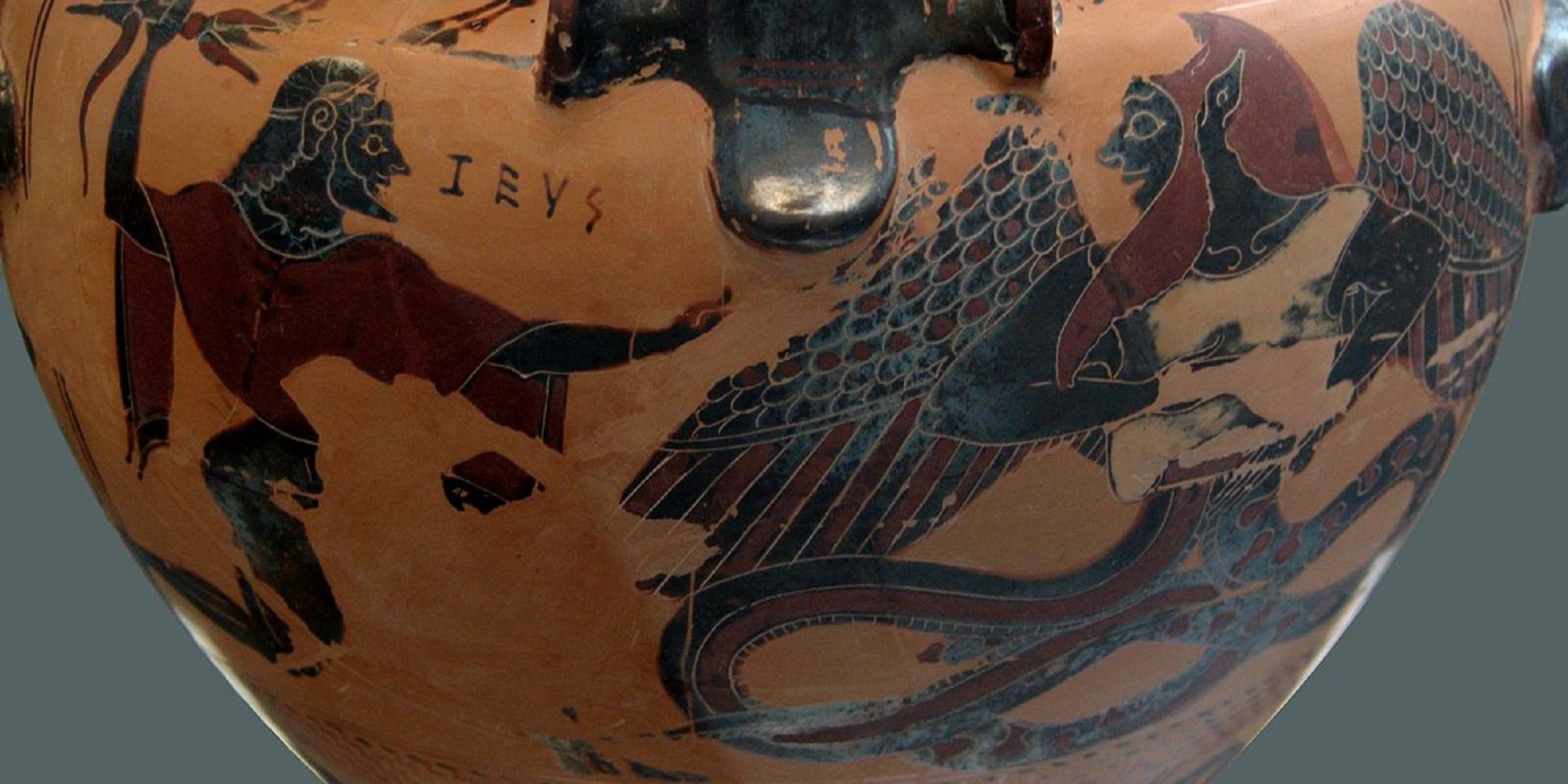 Depiction Of Typhon On Greek Pottery