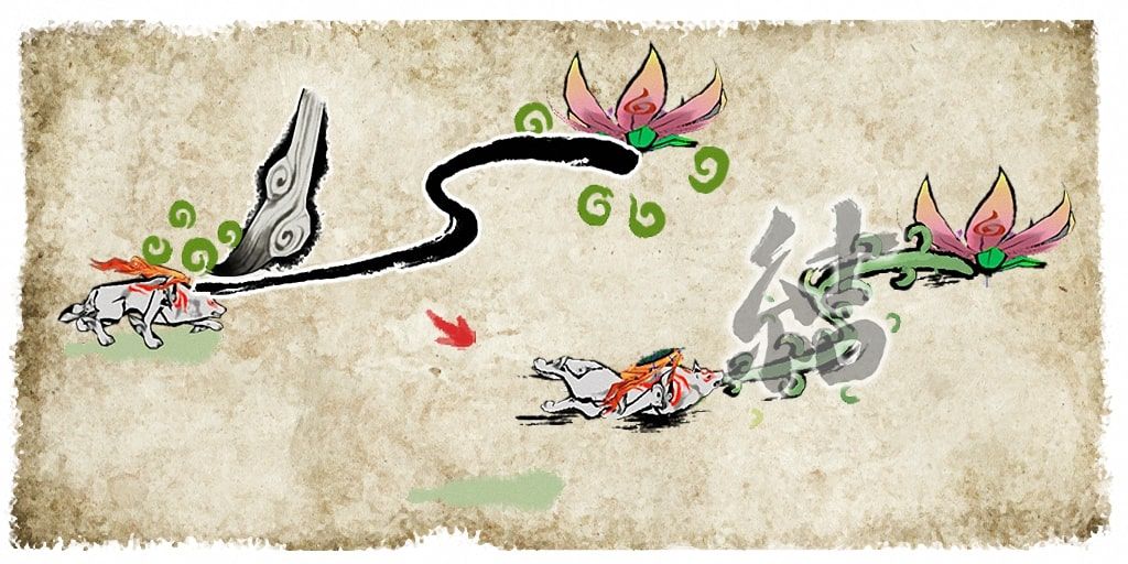 Scroll depicting the use of the vine technique