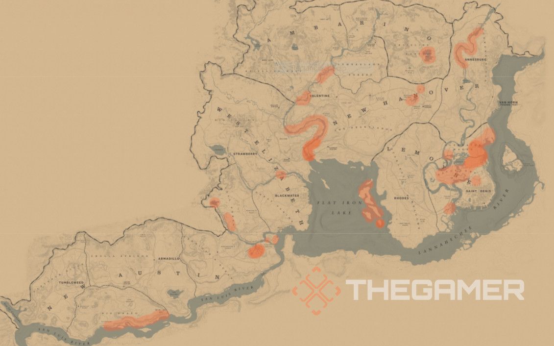 Western Toad locations in Red Dead Redemption 2 Online TheGamer custom map