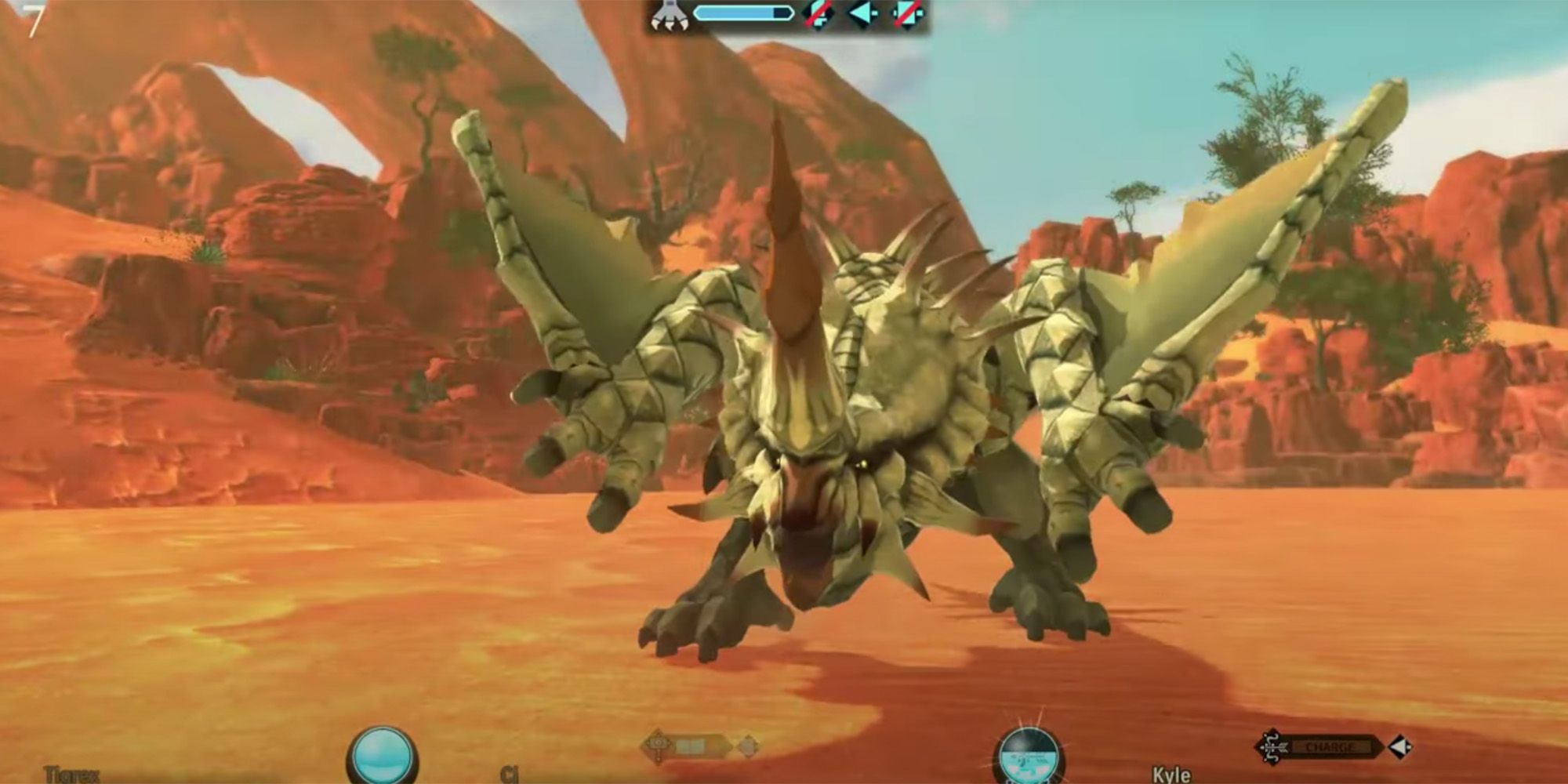 White Monoblos taking a power stance in Monster Hunter Stories 2: Wings of Ruin