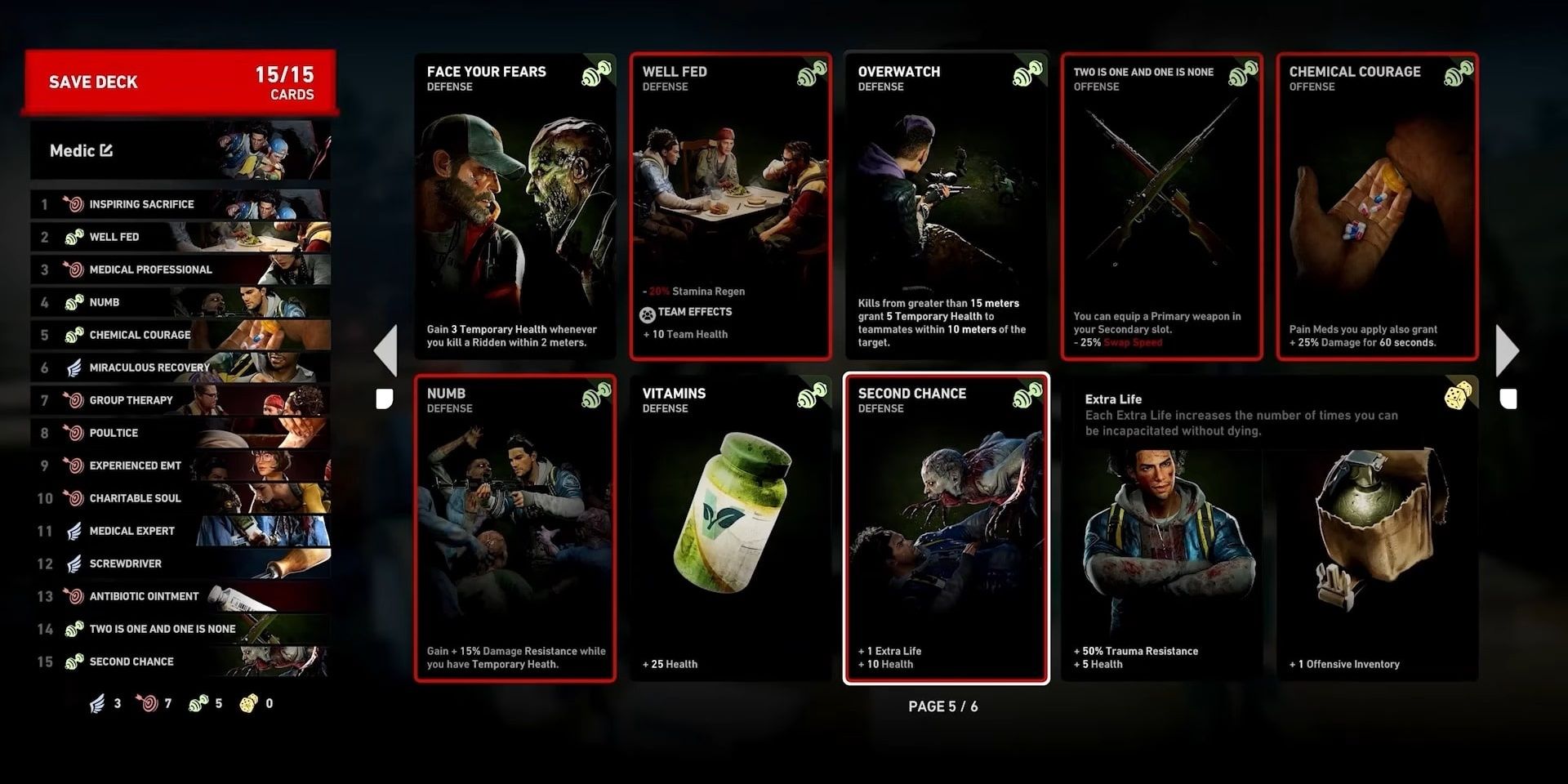 Deck builder in Back 4 Blood
