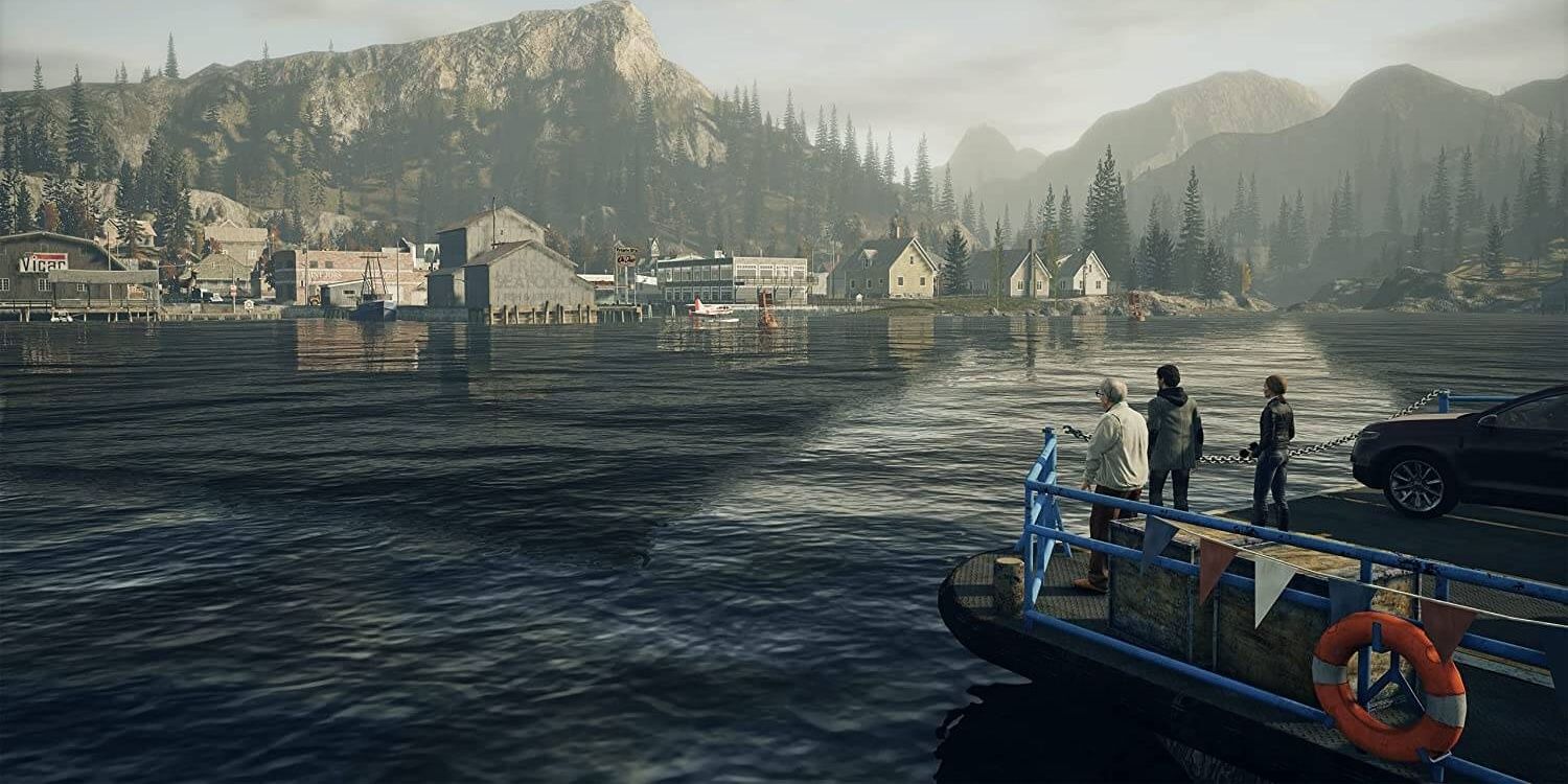 A screenshot showing a cutscene in Alan Wake Remastered