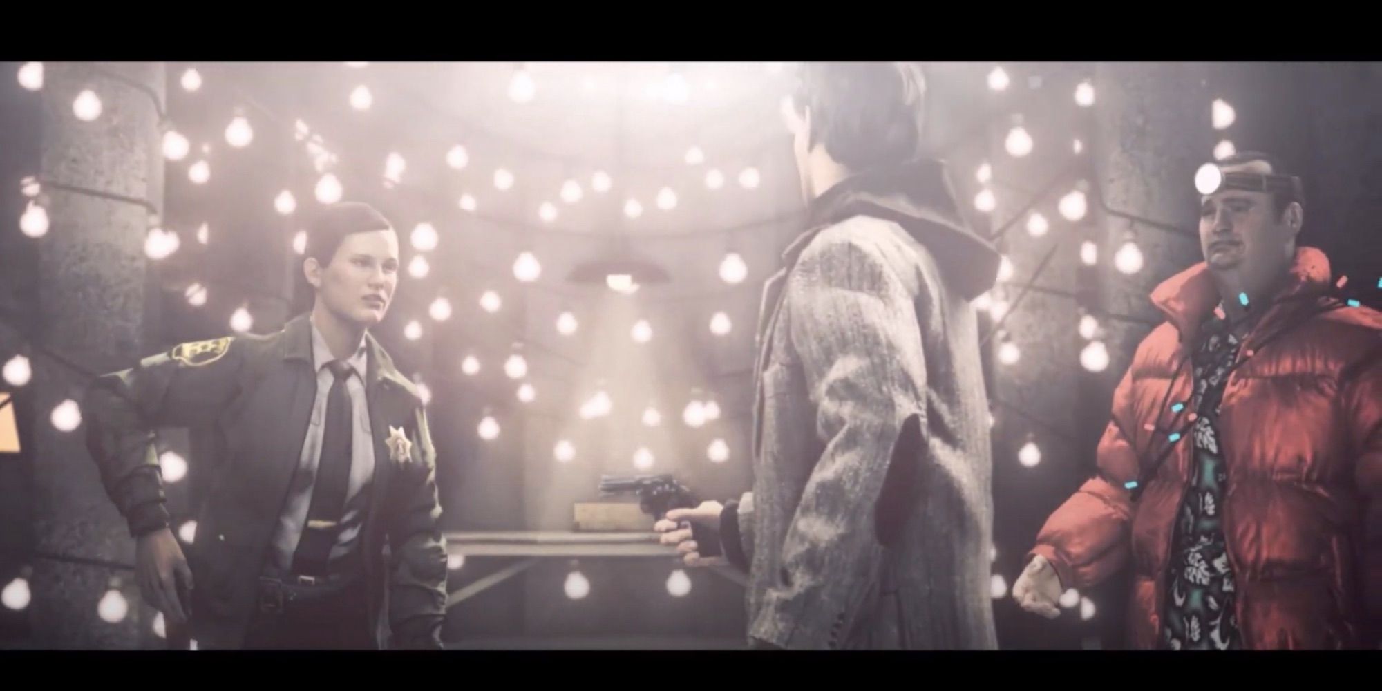 alan wake episode six alan pointing gun at sheriff