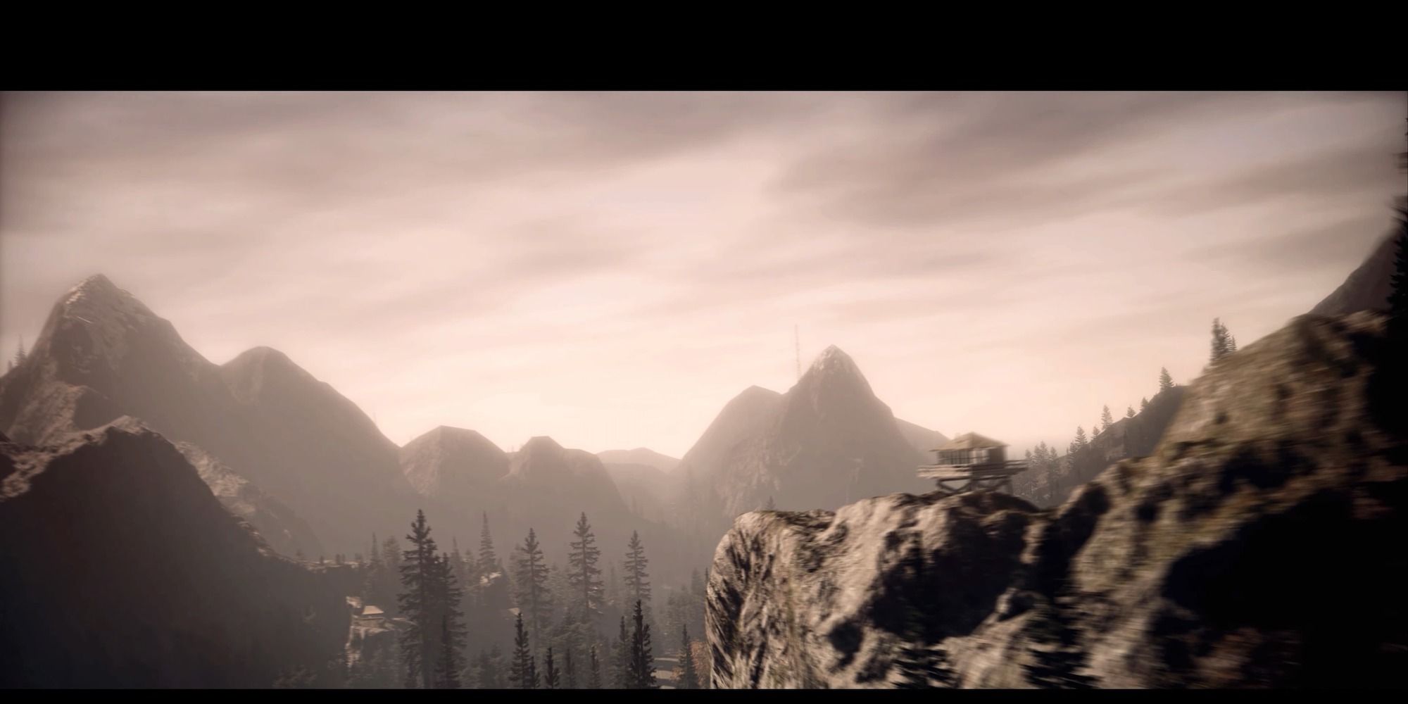 alan wake intro shot showing the mountains in Bright Falls