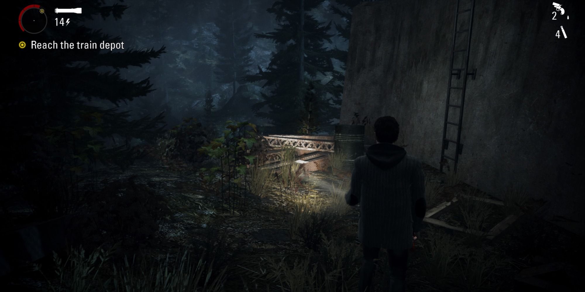 alan wake manuscript by ladder