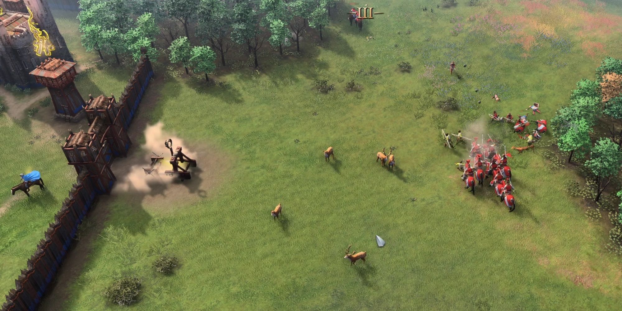 Age Of Empires IV: Catapult Siege Engine Firing At Cavalry