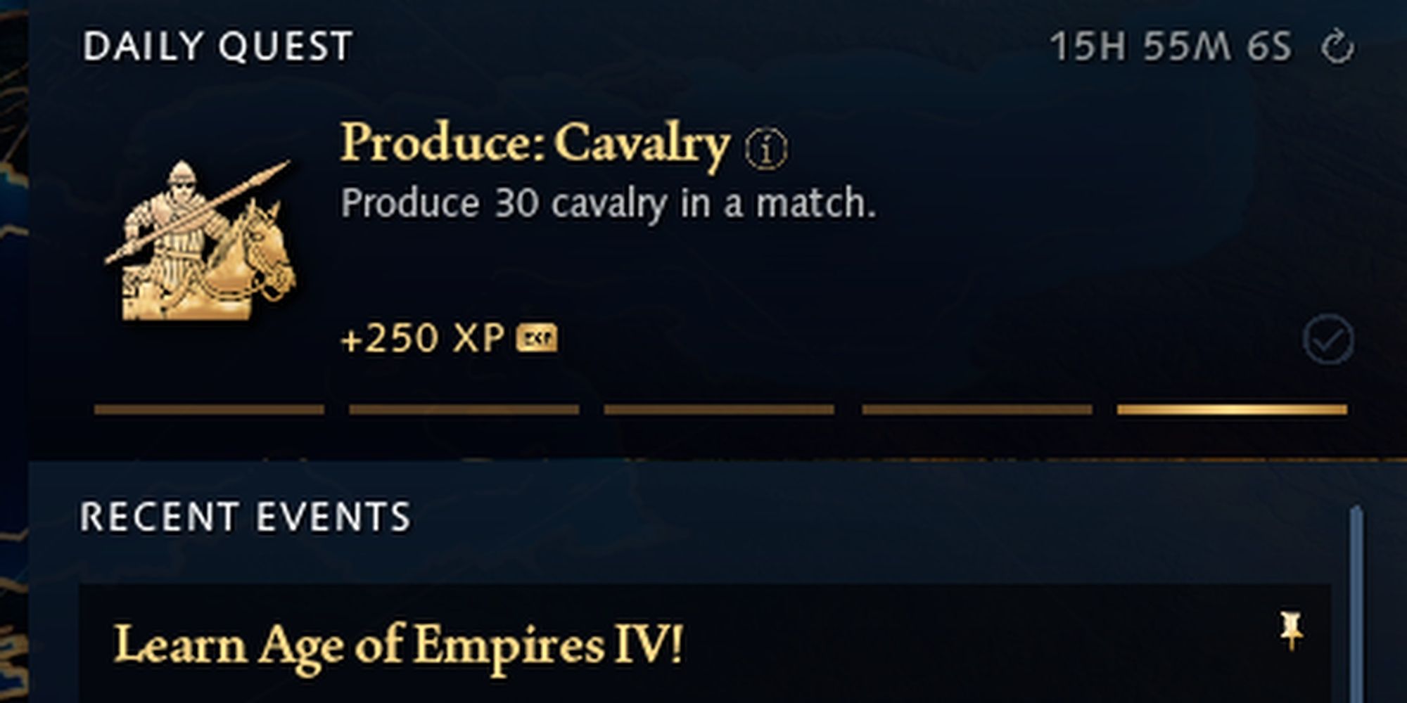 Age Of Empires IV: Daily Quest Menu Featuring Task And Reward