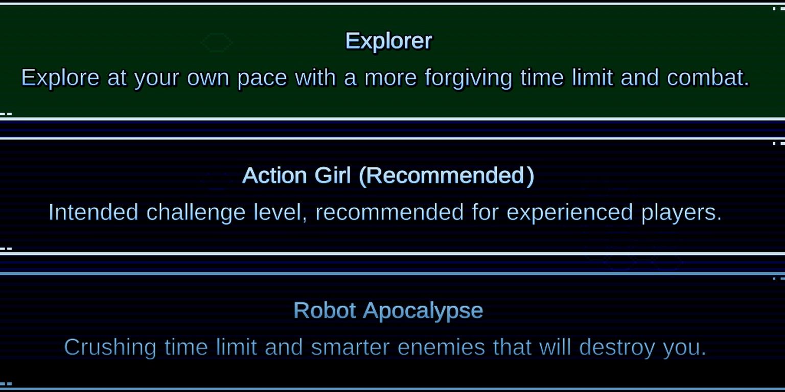 difficulty options menu in unsighted