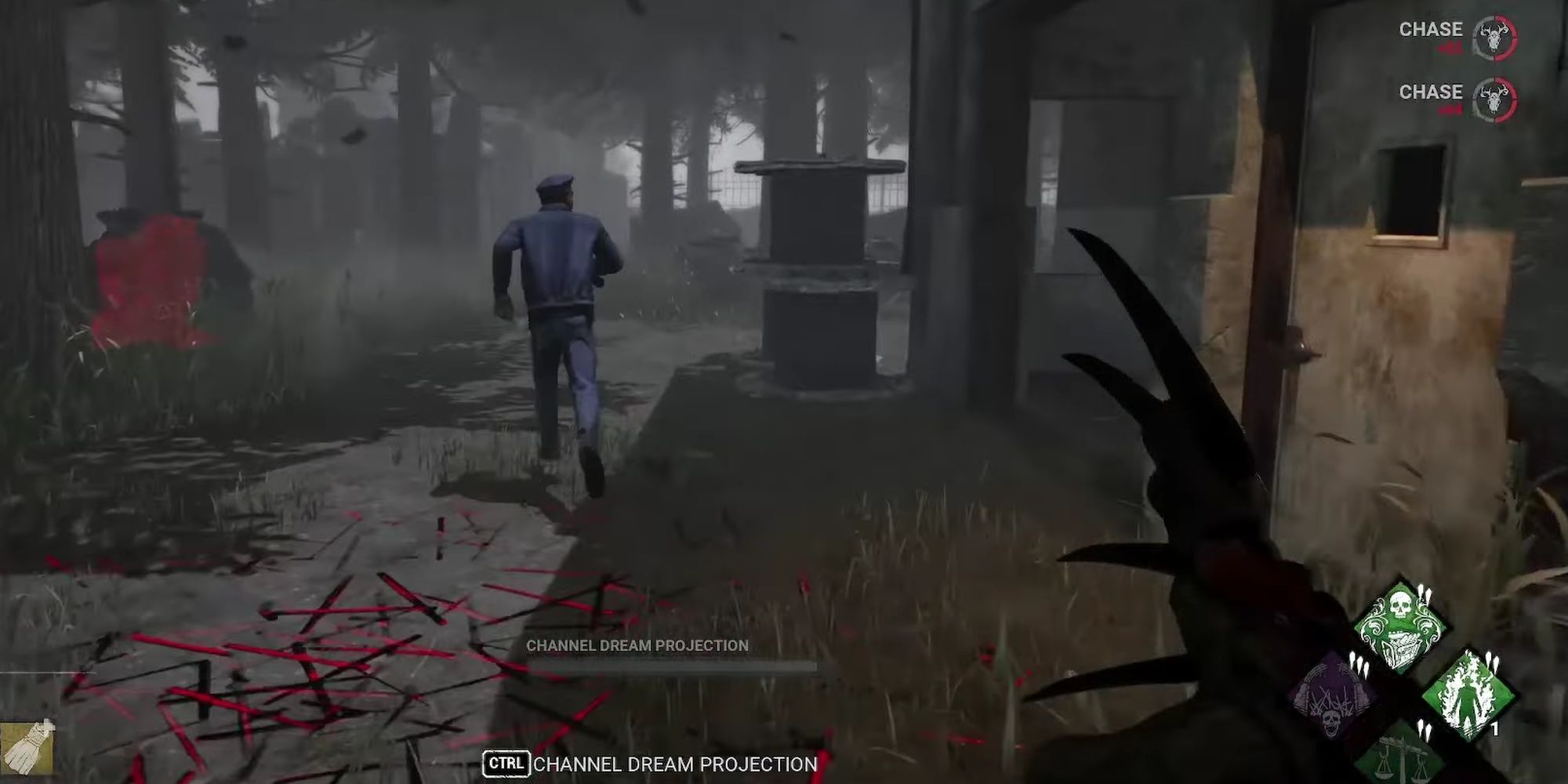 Dead By Daylight: Survivor Fleeing In Panic From Freddy Krueger