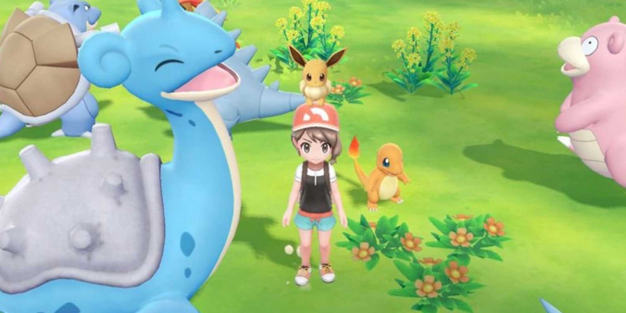 lapras with the character in pokemon lets go