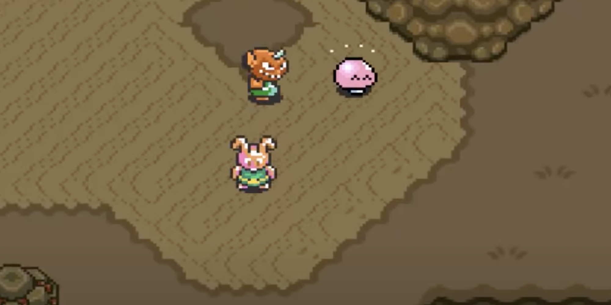 Link bunny in the dark world in TLOZ:A Link To The Past.