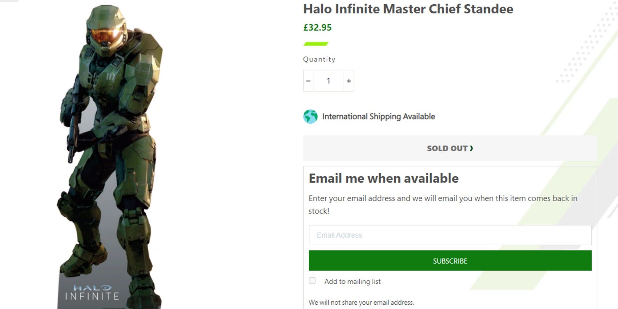 master chief standee