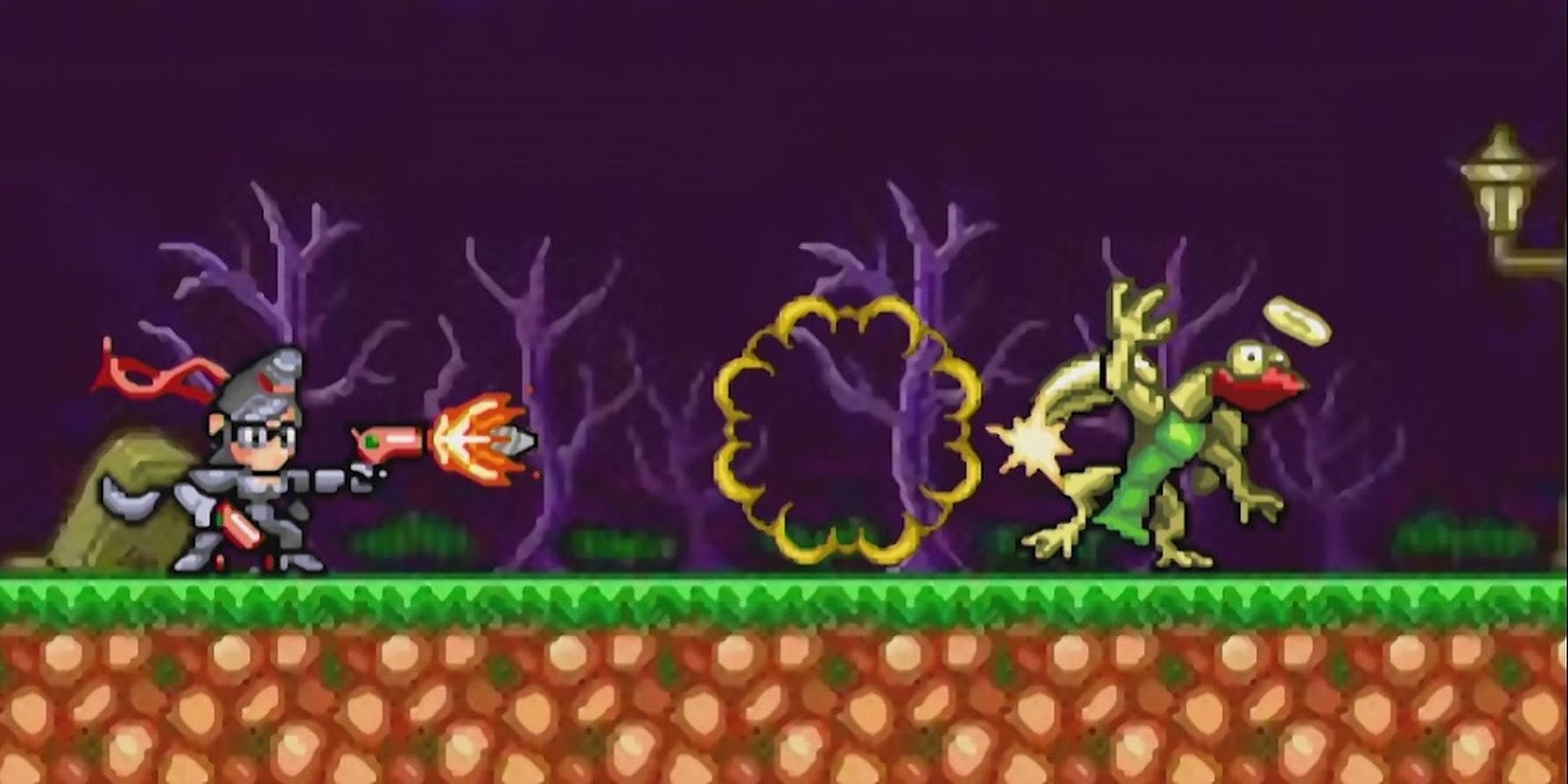 Screenshot of gameplay from 8-Bit Bayonetta PlatinumGames