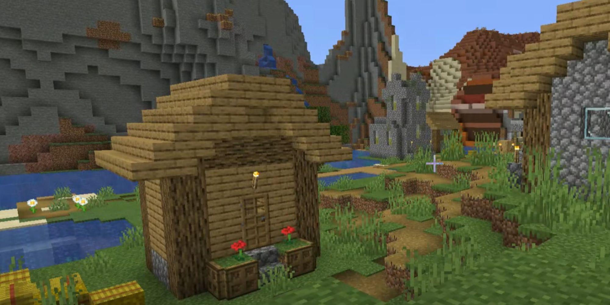 minecraft_village_near_a_mountain