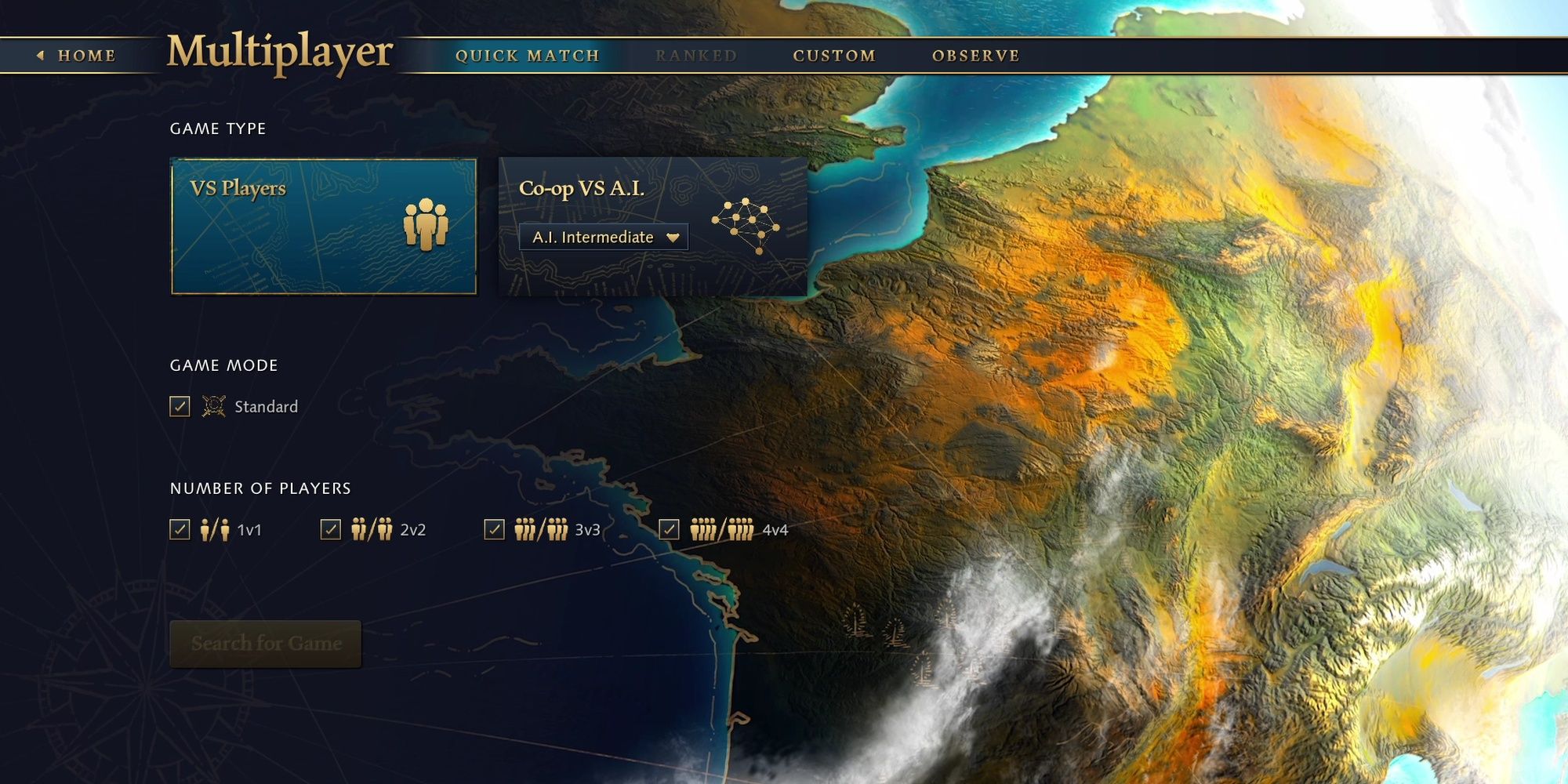 Age Of Empires IV: The Multiplayer Menu With Lobby Options