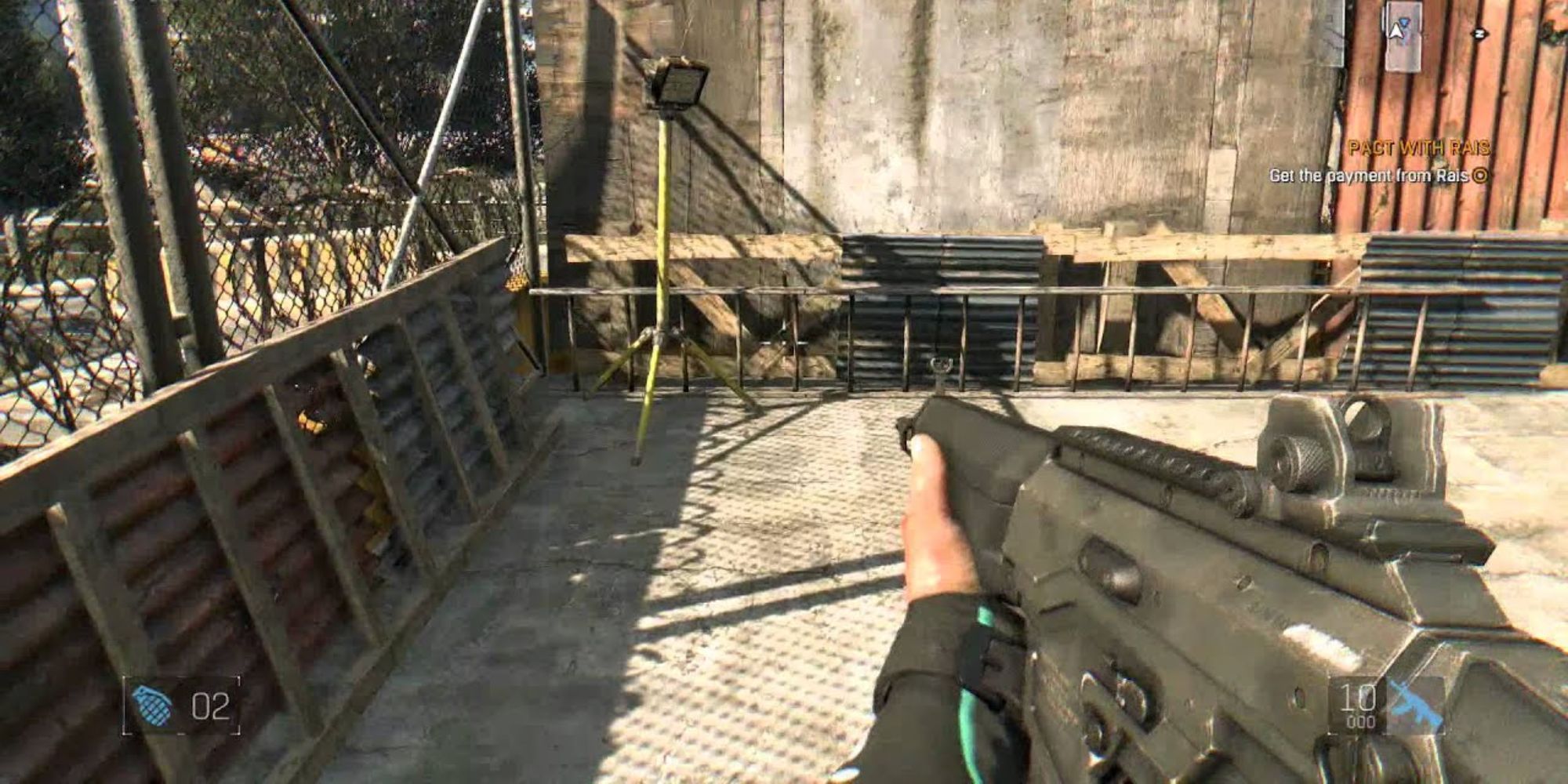 police rifle in dying light