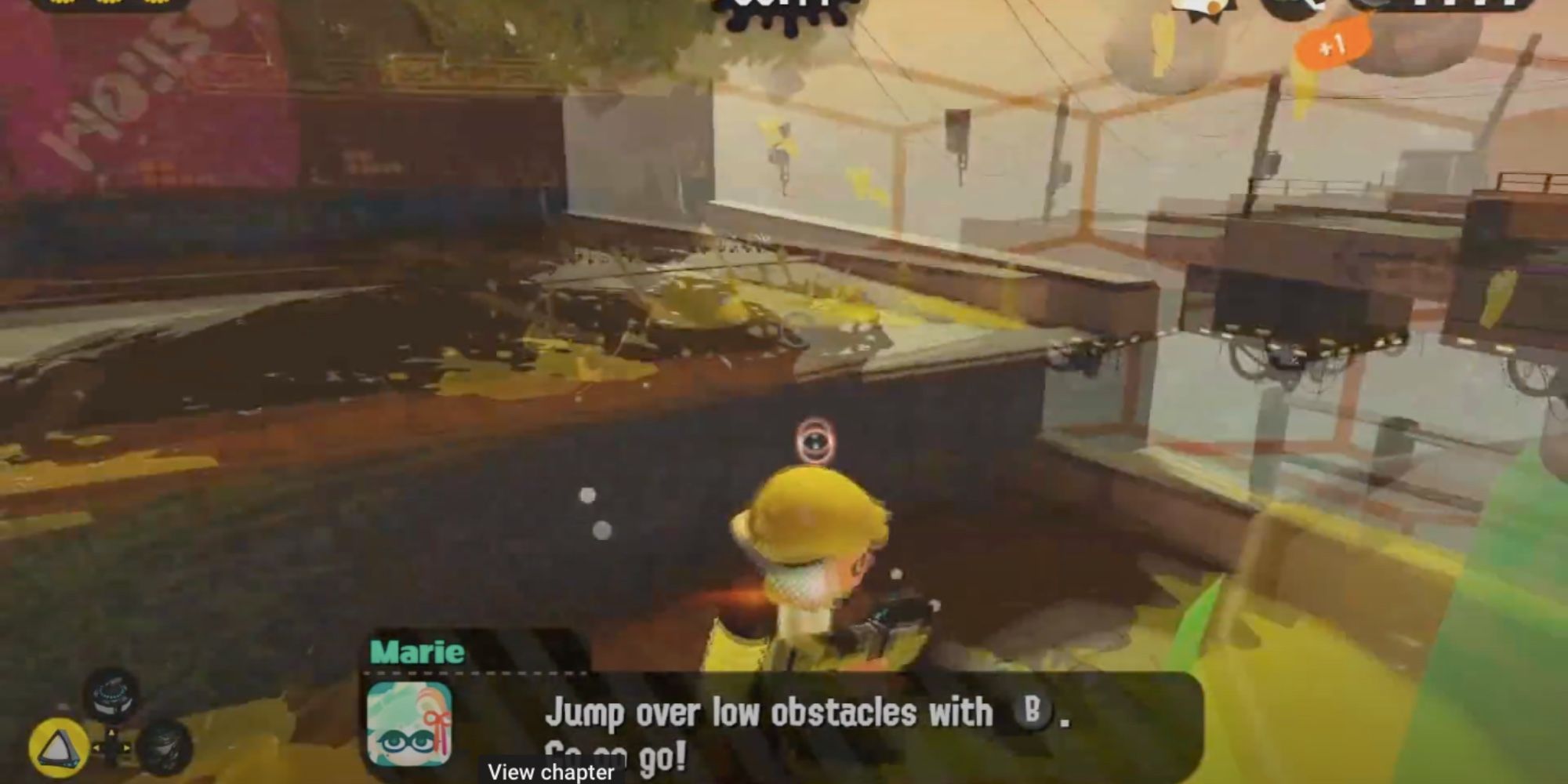 the player on a course in splatoon 1