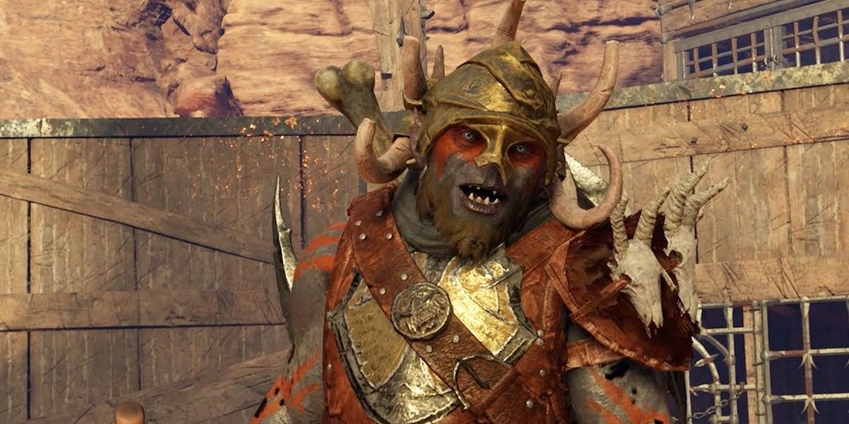 A screenshot showing Ûshak in Middle-earth: Shadow of War