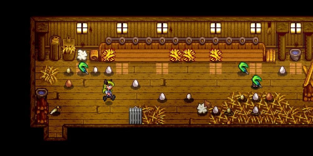 A Screenshot Of A Stardew Valley Chicken Coop From Gameplay