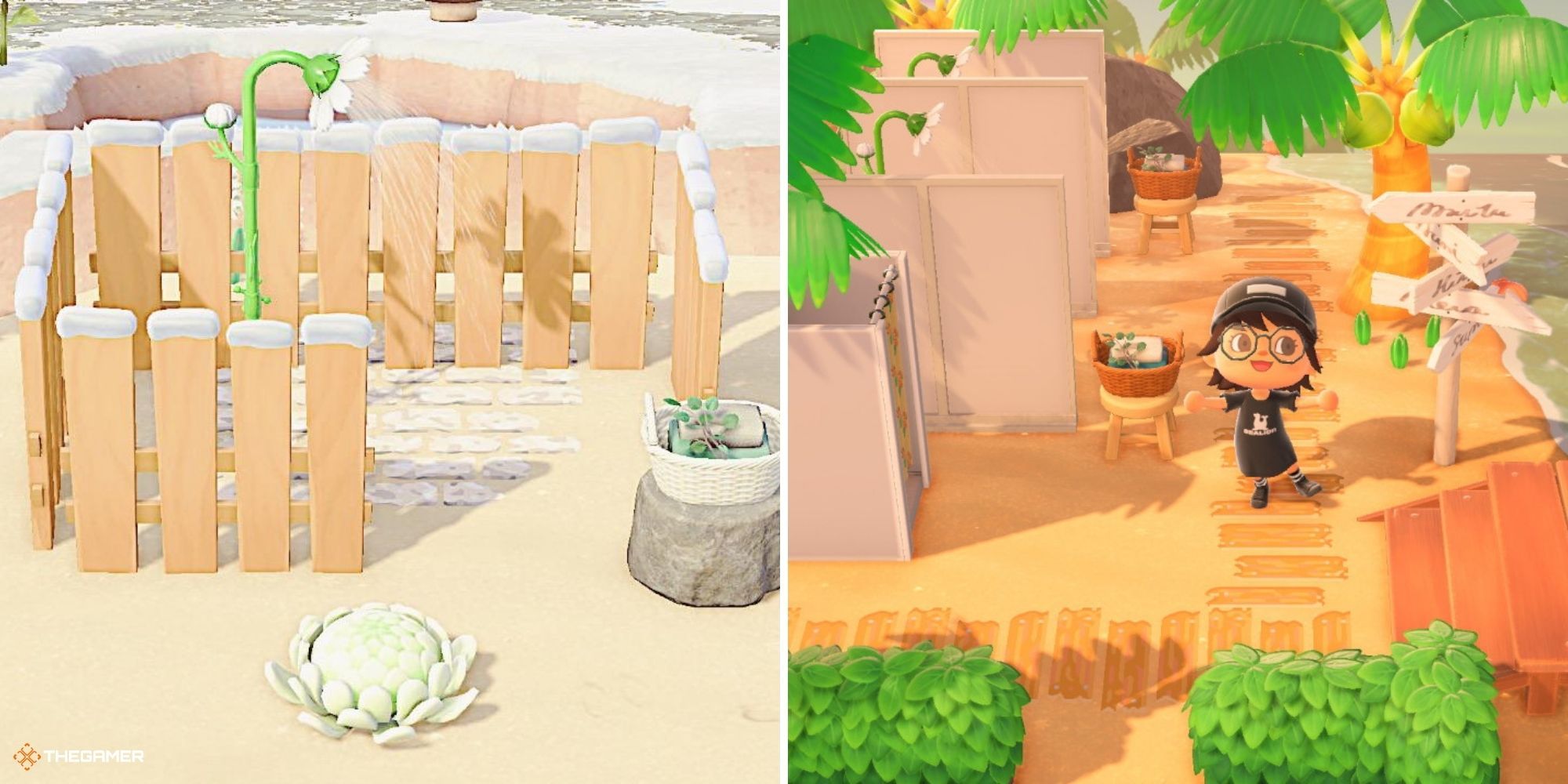 Animal Crossing New Horizons - Showers on the Beach Examples