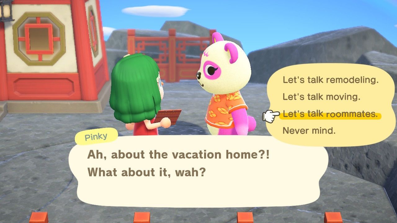 Animal Crossing New Horizons Happy Home Paradise - Talking to a client about adding roommates.