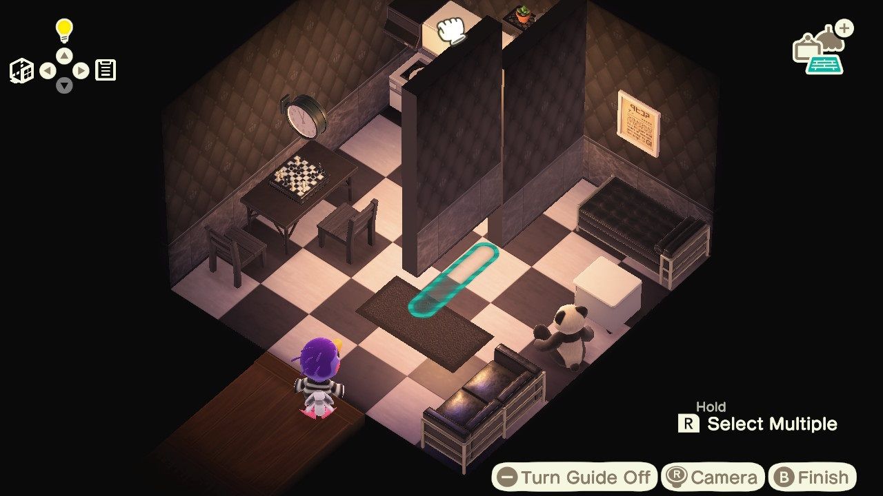 Animal Crossing New Horizons Happy Home Paradise placing partition wall