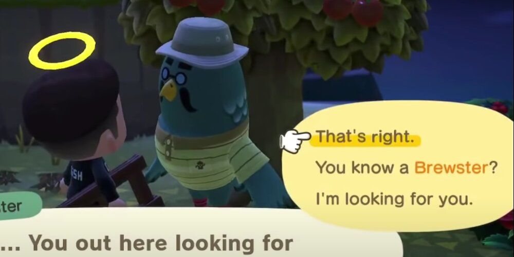 A Screenshot Of A Player In Animal Crossing Talking To Brewster On One Of Kapp'n's Boat Tour Islands.