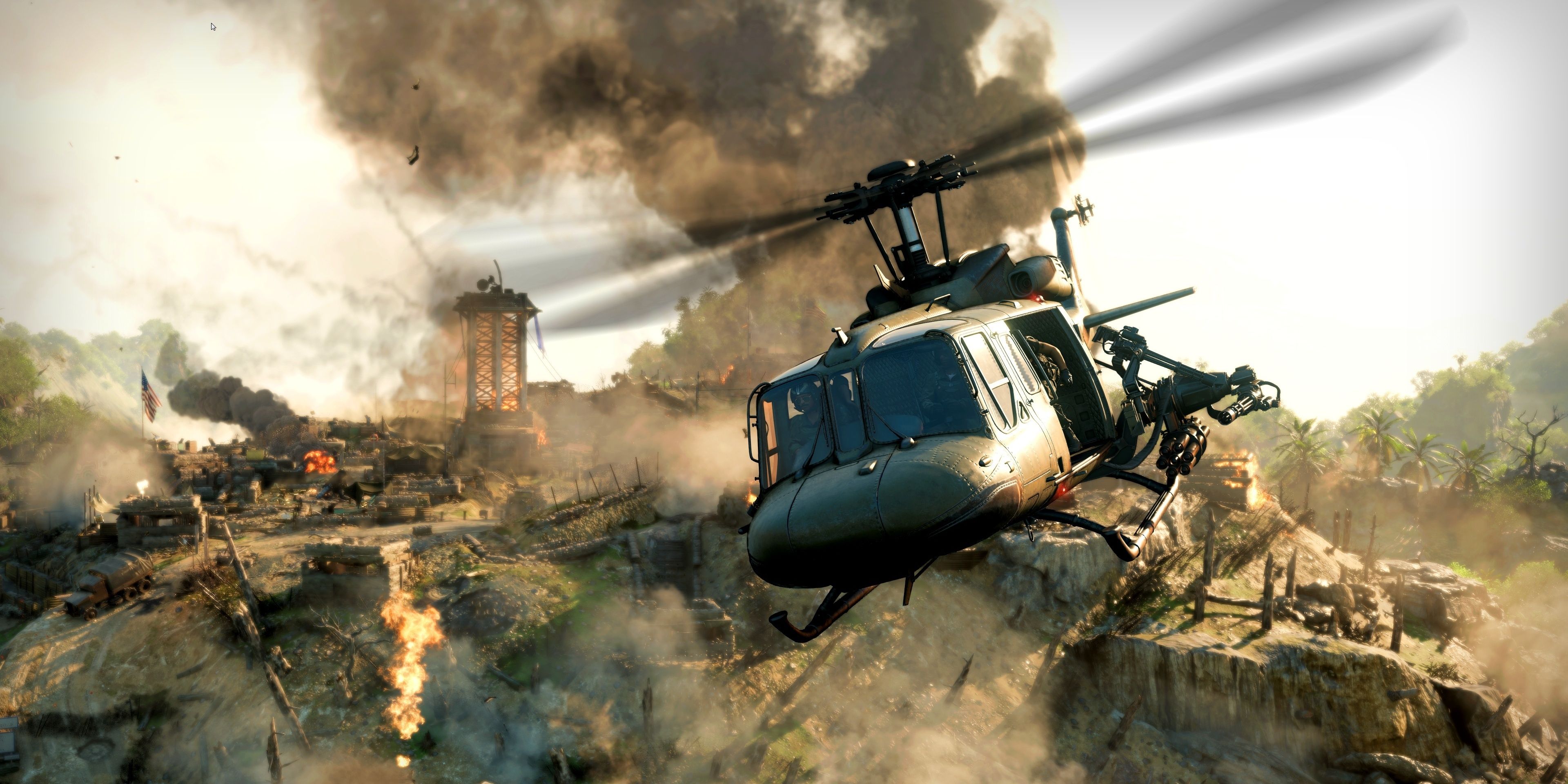 Call Of Duty Coldwar Helicopter flying over hills