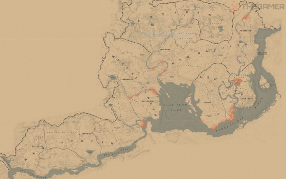 Cormorant map locations in Red Dead Redemption 2 Online