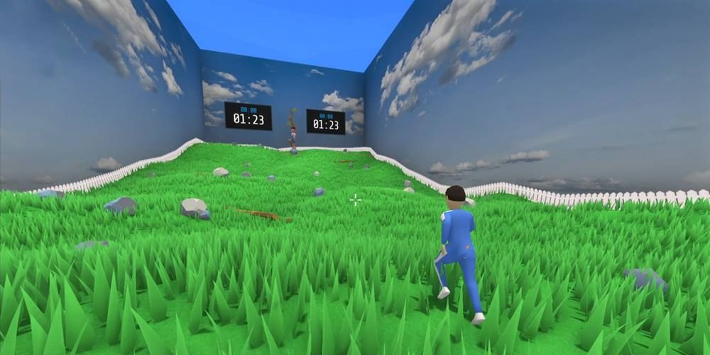 A player climbing in the hill in Crab Game's Red Light Green Light minigame
