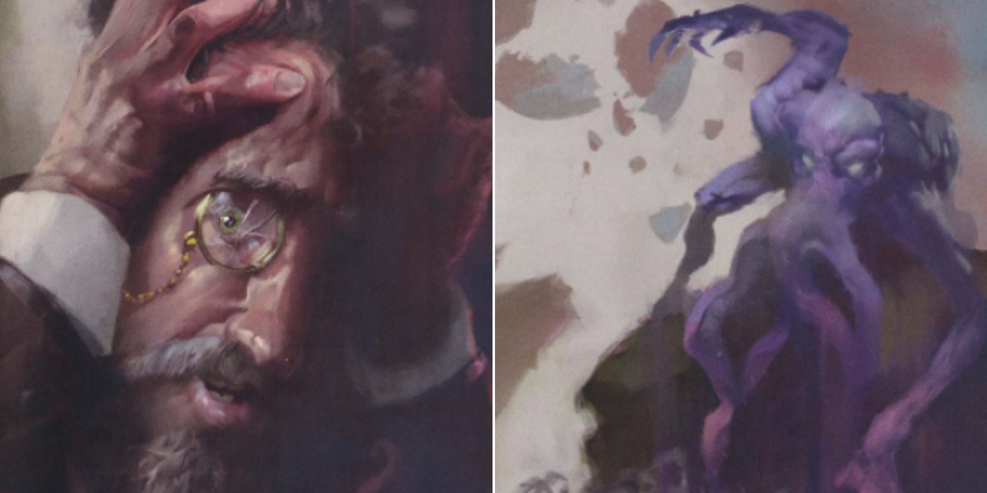 D&D Van Richten's Guide To Ravenloft - Terrified character and a Alien Illithid of Bluetspur