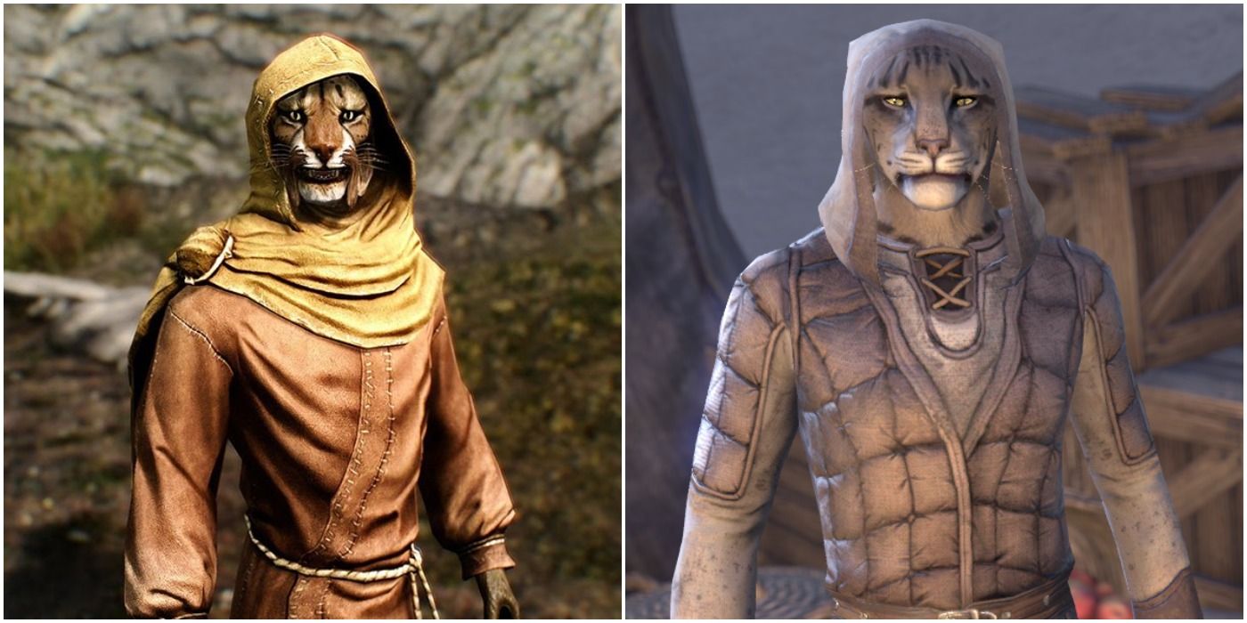M'aiq The Liar in Skyrim (left) vs. M'aiq in The Elder Scrolls Online (right)