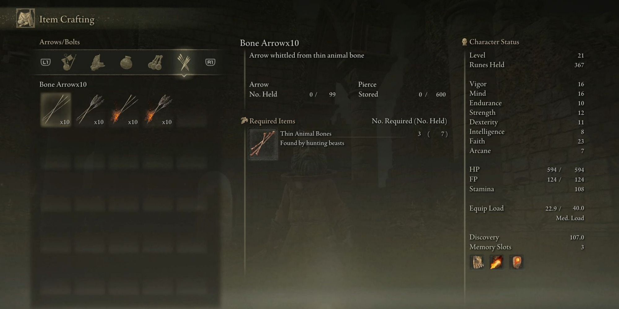 The Crafting Menu in Elden Ring